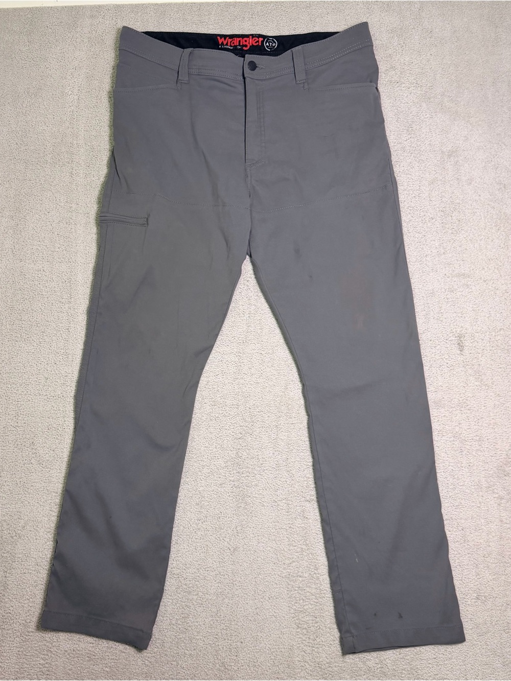 Wrangler ATG All Terrain Gear Pants Men’s 36x30 Gray Outdoor Hiking Cargo Nylon